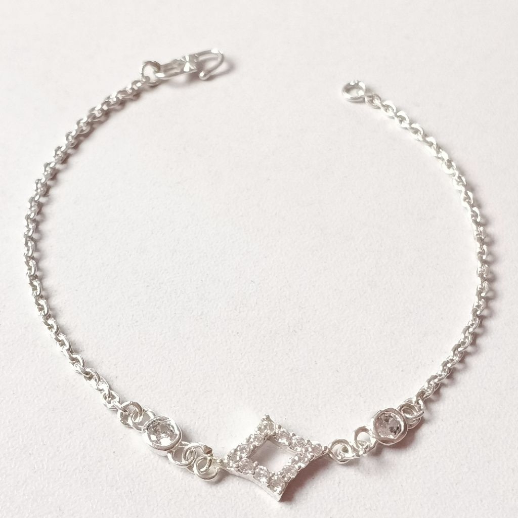 Gelang Rantai Medan Permata/Gelang Perak Terbaru/Gelang Tangan Wanita/Gelang Elegan/Lapis Emas Putih