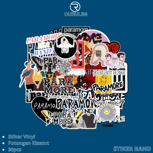 

OURULES - 60 Pcs Stiker Pack Band PARAMORE Super Hypebeast Aesthetic 009 VinyL Glossy Waterproof