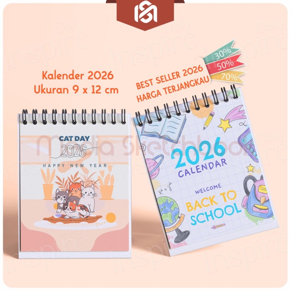 

[New] Kalender Meja 2026 Aesthetic | Calendar 2026 Mini Premium Elegan untuk Kantor/Meja Belajar