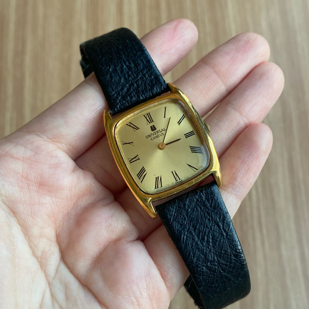 Jam Tangan Vintage RARE UG Universal Geneve Tank Gold Platted Manual Wind