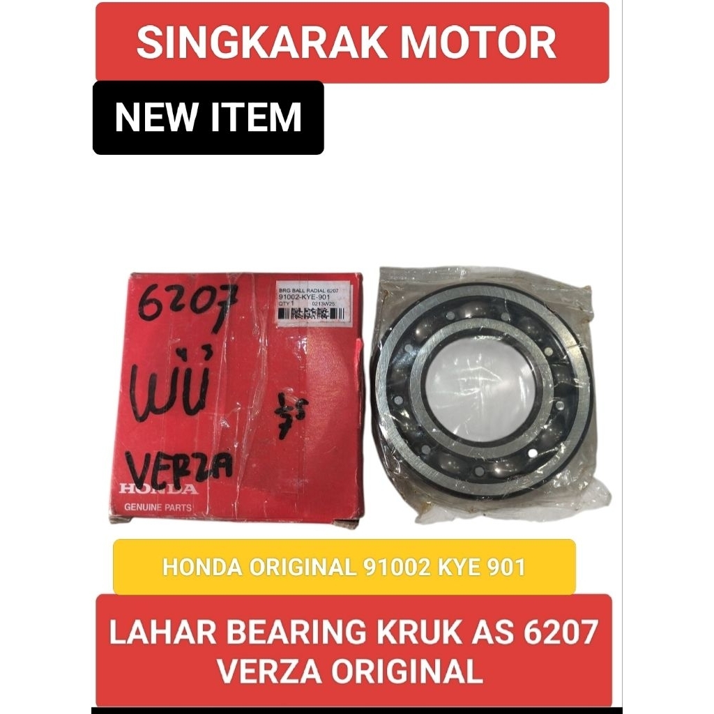 LAHAR BEARING KRUK AS KIRI 6207 ASSY HONDA MEGAPRO MONO 150 VERZA 150 CRF 150 ORIGINAL