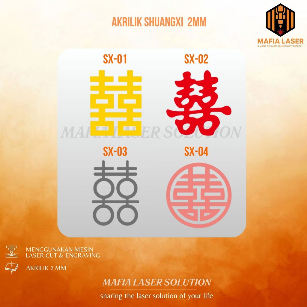 Hiasan Sangjit / Hiasan ShuangXi / Akrilik Mirror ShuangXi / Dekorasi Seserahan / Dekorasi Shuang Xi