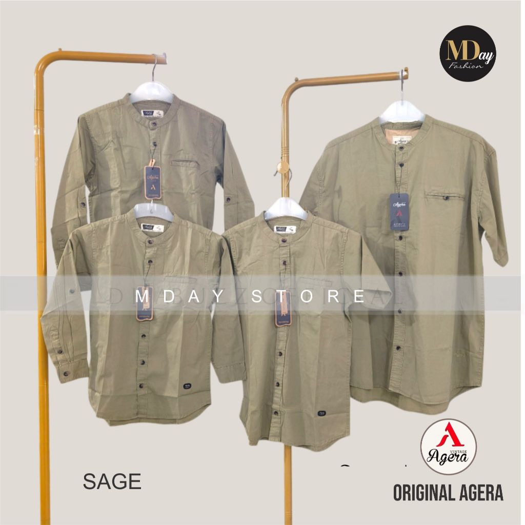 AGERA KEMEJA KOKO COUPLE AYAH ANAK SPESIAL NEW SAGE KATUN TWILL TERBARU