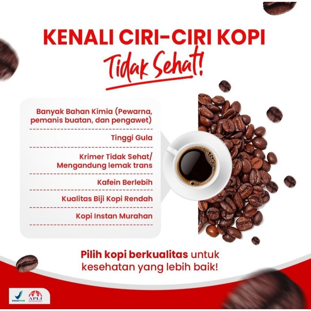 

Kopi sehat 3 in 1 Tanpa Gula aman bagi lambung SH JUWARA CAFE