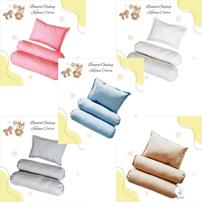 Sarung bantal guling bayi polos katun lokal / set bantal guling  / bantal bayi / guling bayi