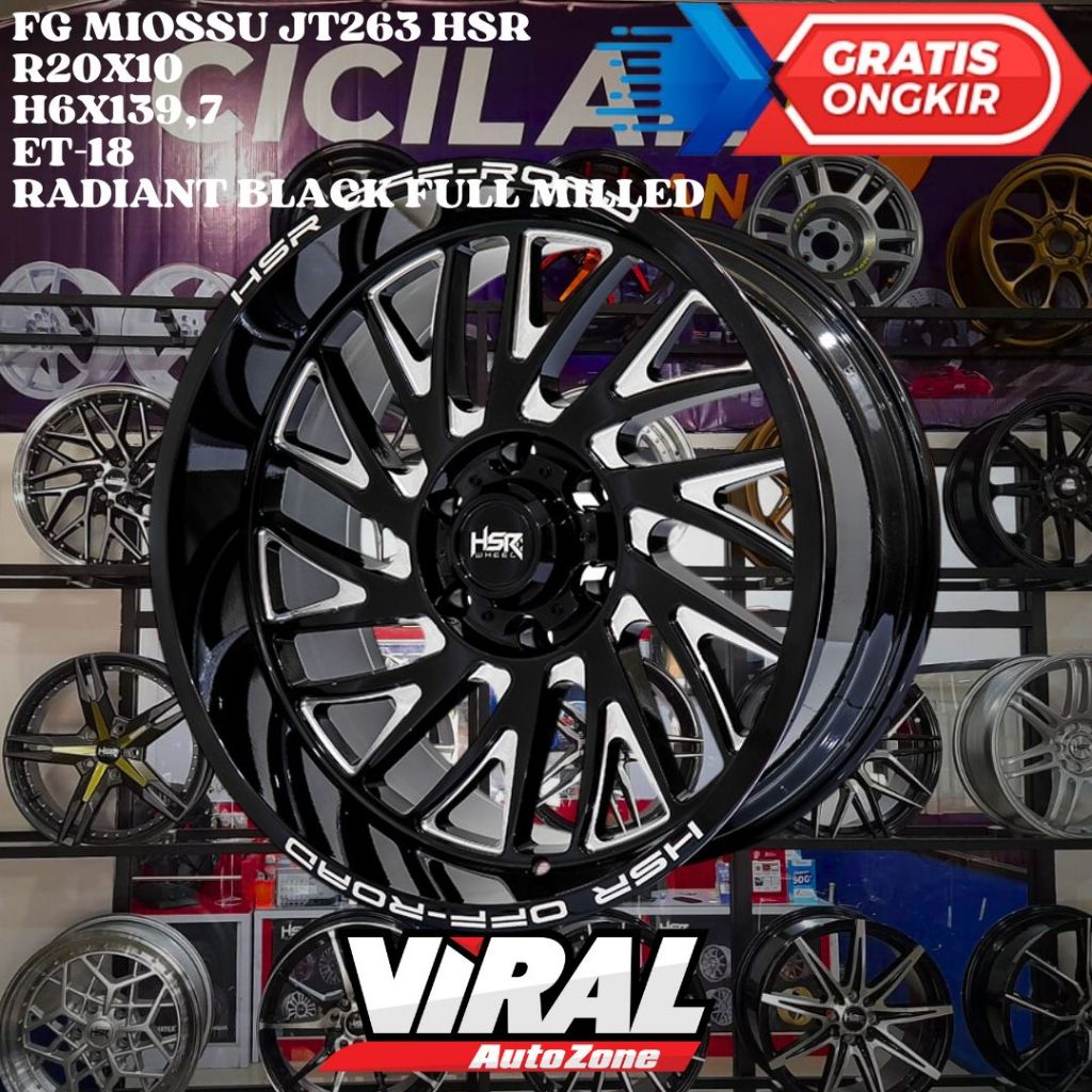 Velg Mobil Ring 20 Celong Model OFFROAD HSR FG MIOSSU R20 Lebar 10 Lobang 6 Et-18 RBFM