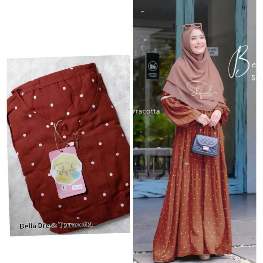 [AGEN RESMI] BELLA DRESS BY SHOFWAH GAMIS ONLY BUSUI FRIENDLY BAHAN COTTON VISCOSE LAICA ADEM