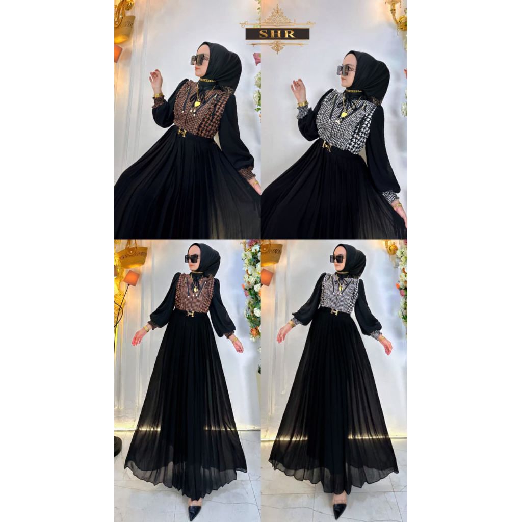 Amelta Fashion Indonesia - ORI SHR - Gamis Houndstooth SHR, Gamis Rempel SHR, Gamis Honstot SHR