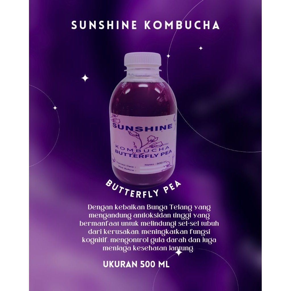 

Kombucha Butterfly Pea 500m Sunshine Kombucha
