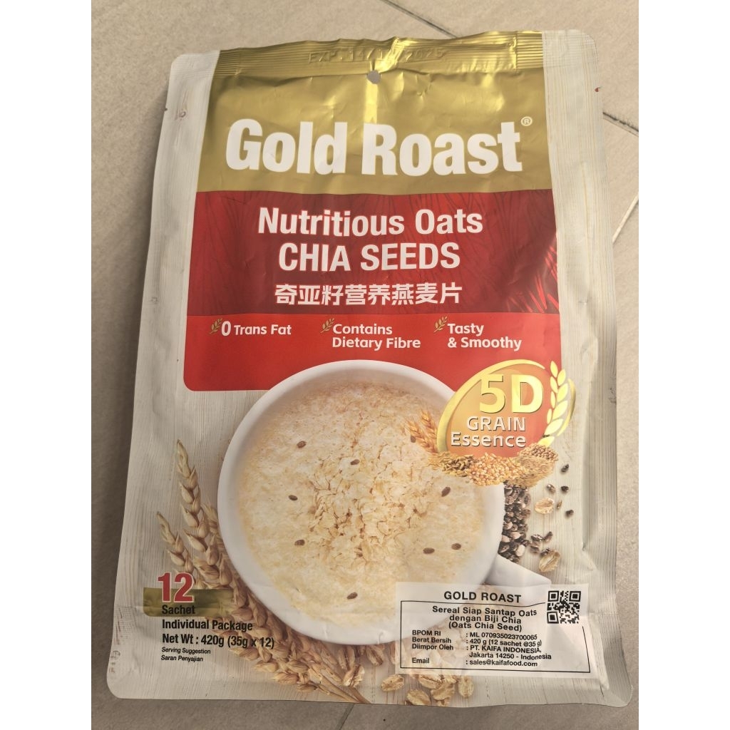 

GOLD ROAST OATS CHIASEEDS. OATS CHIA SEEDS. CEREAL CHIA SEEDS 420GR