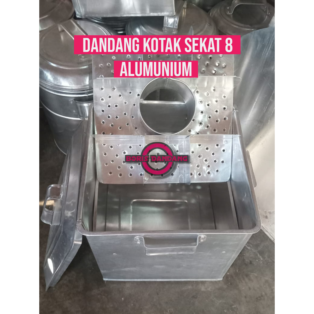 Dandang bakso kotak sekat 8 Ukuran 40 free irus