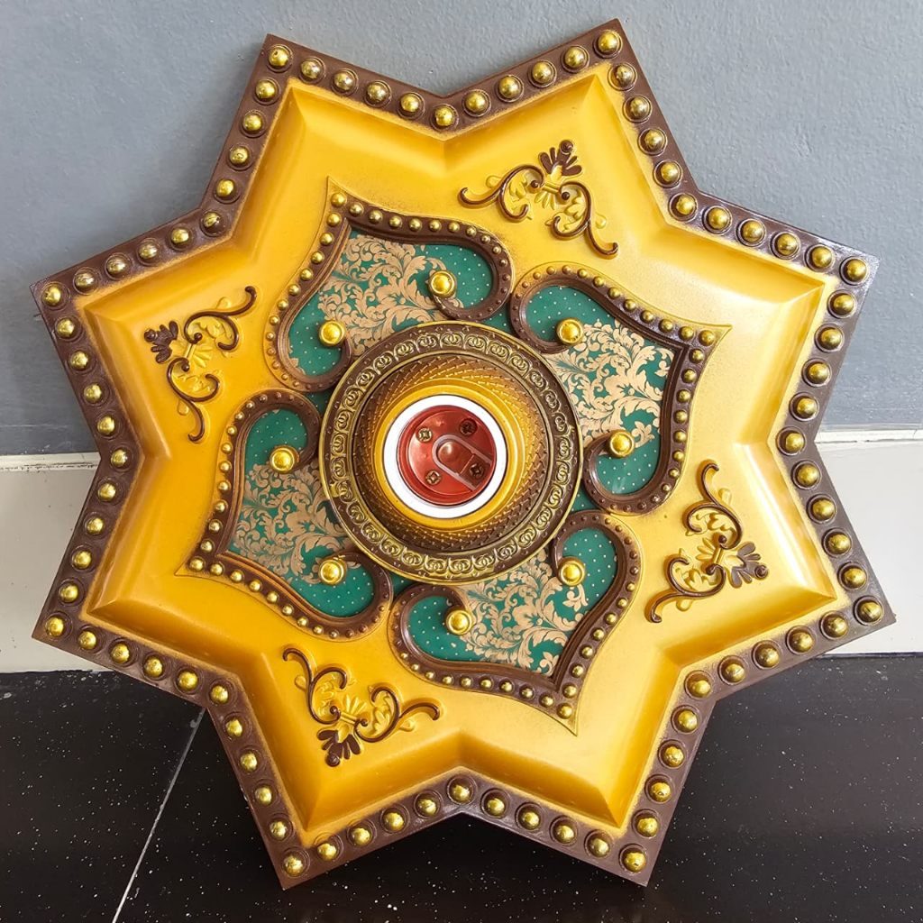 Fitting Ornamen Lampu Plafon PVC 30CM Elegan/FITING HIAS PLAFON ORNAMEN 30X30CM fitting