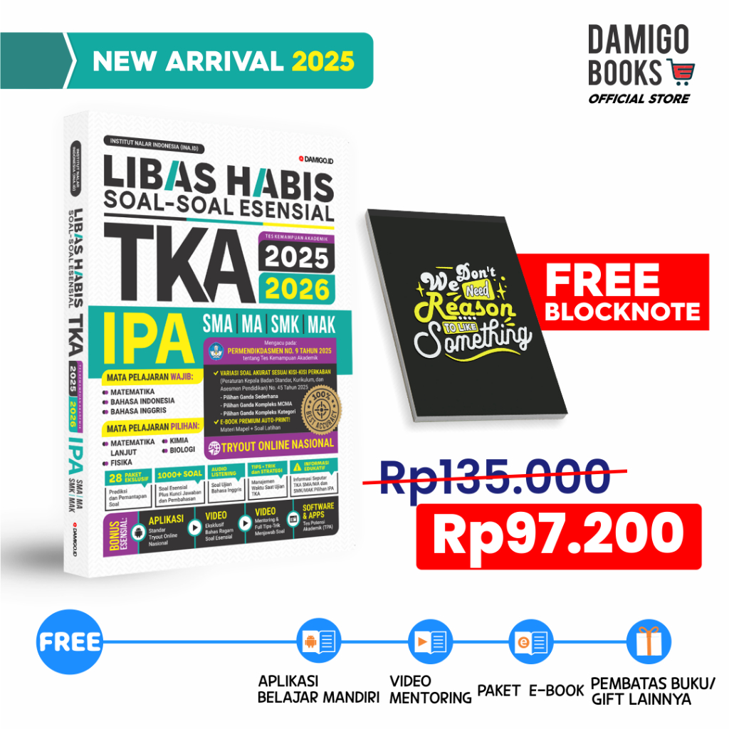 

[NEW ARRIVAL] BUKU TKA IPA SMA/MA/SMK/MAK 2025/2026 - Libas Habis Soal-Soal Esensial TKA 2025/2026 IPA SMA/MA/SMK/MAK