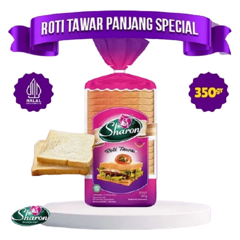 

Roti Tawar Panjang Spesial Sharon Bakery 350gr / Roti Tawar Lembut Halus Exp 18-09-25