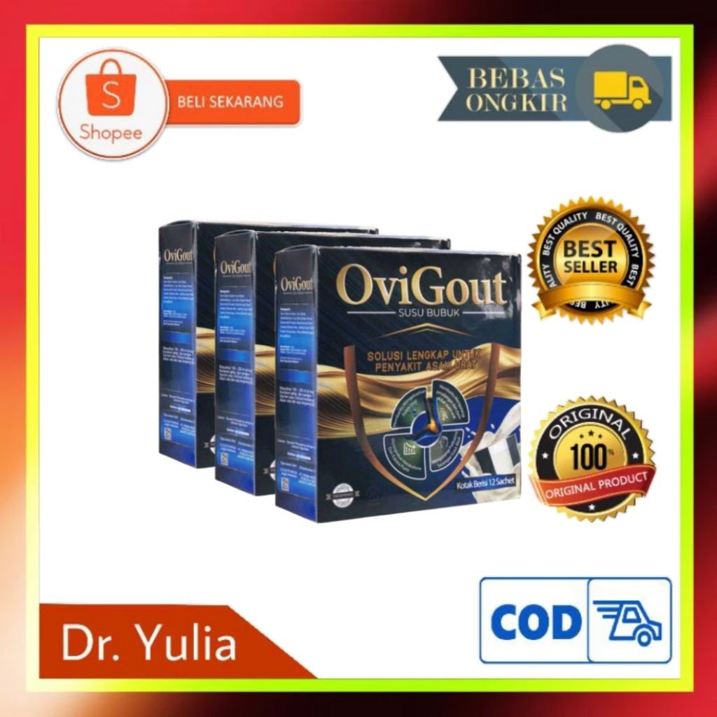

PAKET 3 BOX OVIGOUT MILK SUSU ASLI ORIGINAL OBAT ASAM URAT NYERI SENDI KOLESTROL