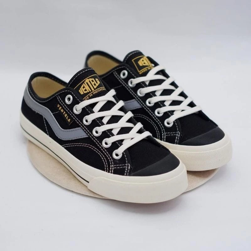 Ventela Sepatu Kanvas Low Cut List Menyala | Sepatu Kanvas Unisex | Sepatu Kanvas Klasik