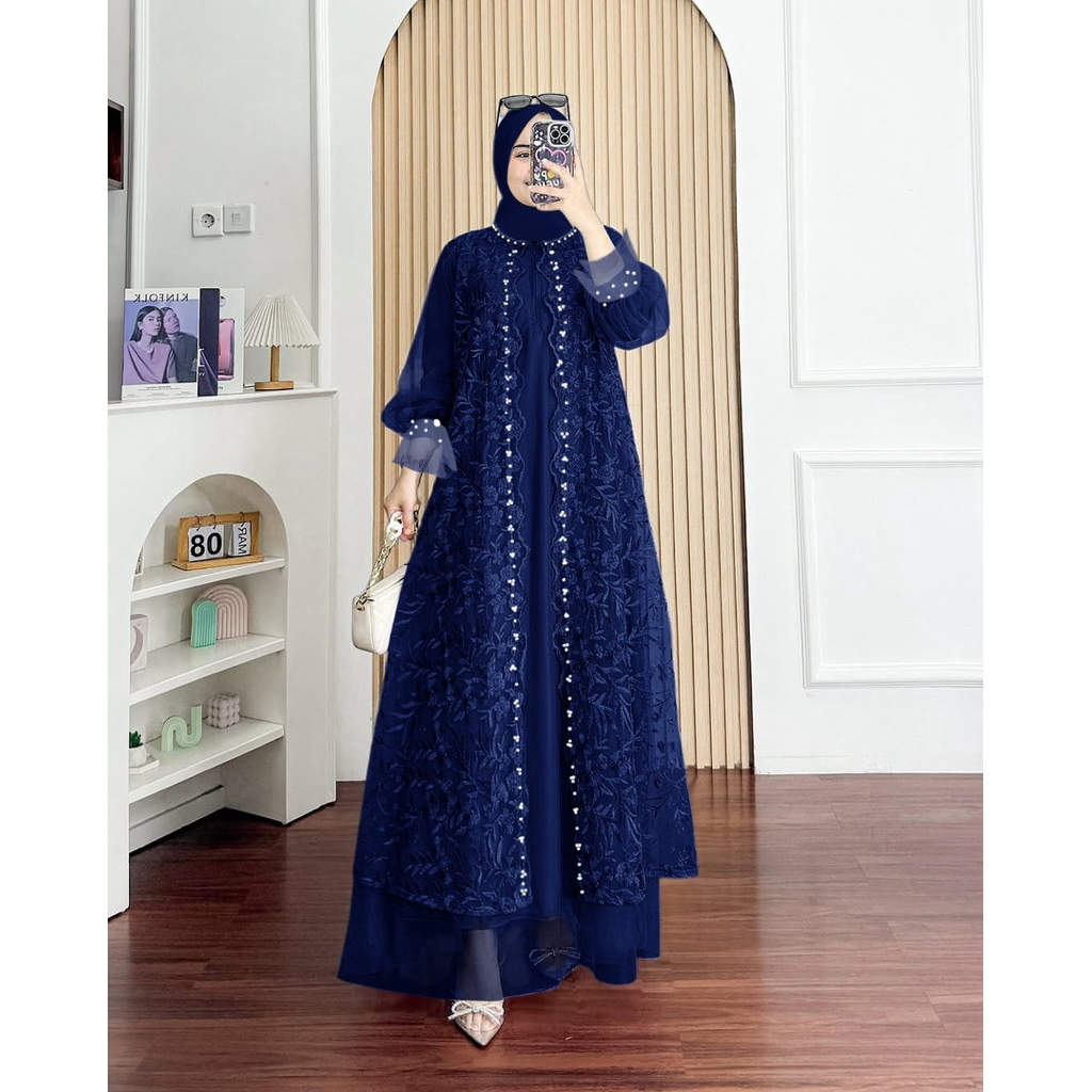 Maxi Lyodra Gamis Pesta Brukat Muslimah M-XXL-3