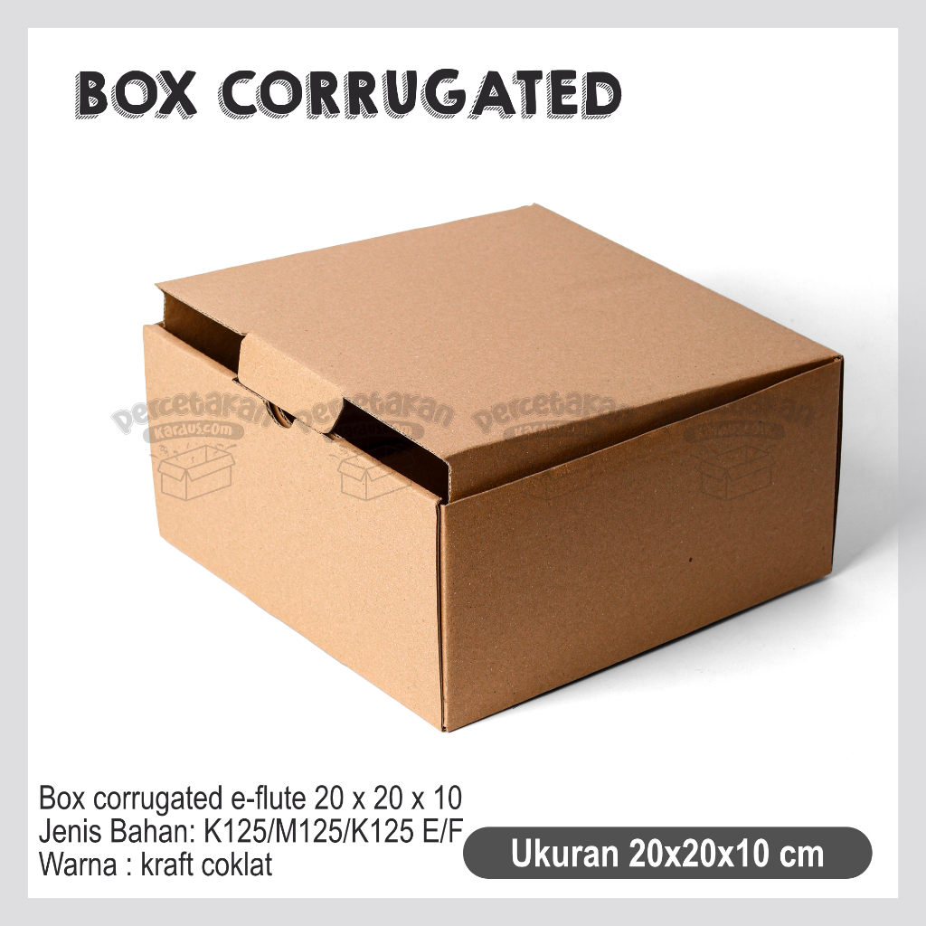 

Kardus Corrugated 20x20x10 CM | Die Cut | Kotak Karton | Box Packing Souvenir Pizza