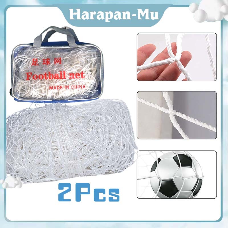 2Pcs 3x2M Jaring Gawang Futsal / Jaring Gawang Sepak Bola Polietilen