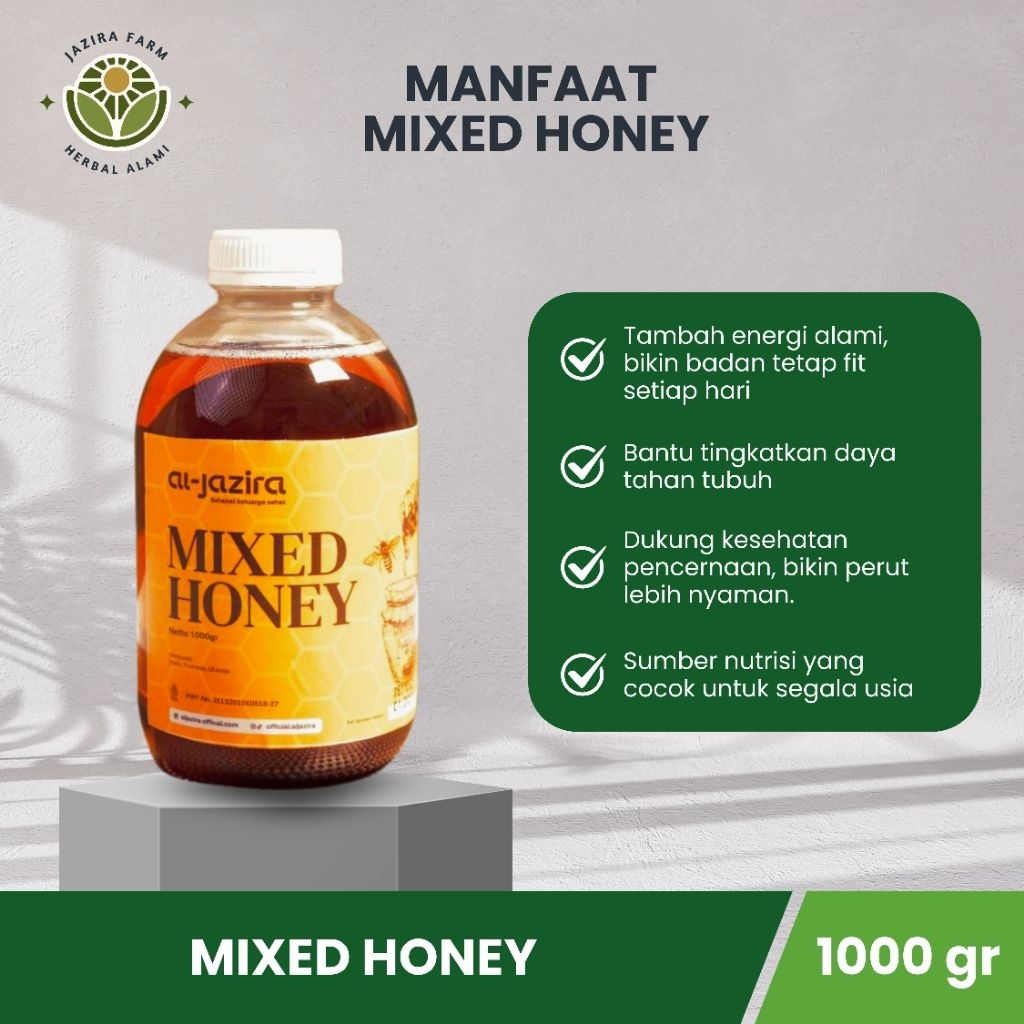 

Madu Mixed Honey Multiflora 1000gr Sumber Nutrisi Untuk Segala Usia by Al-Jazira
