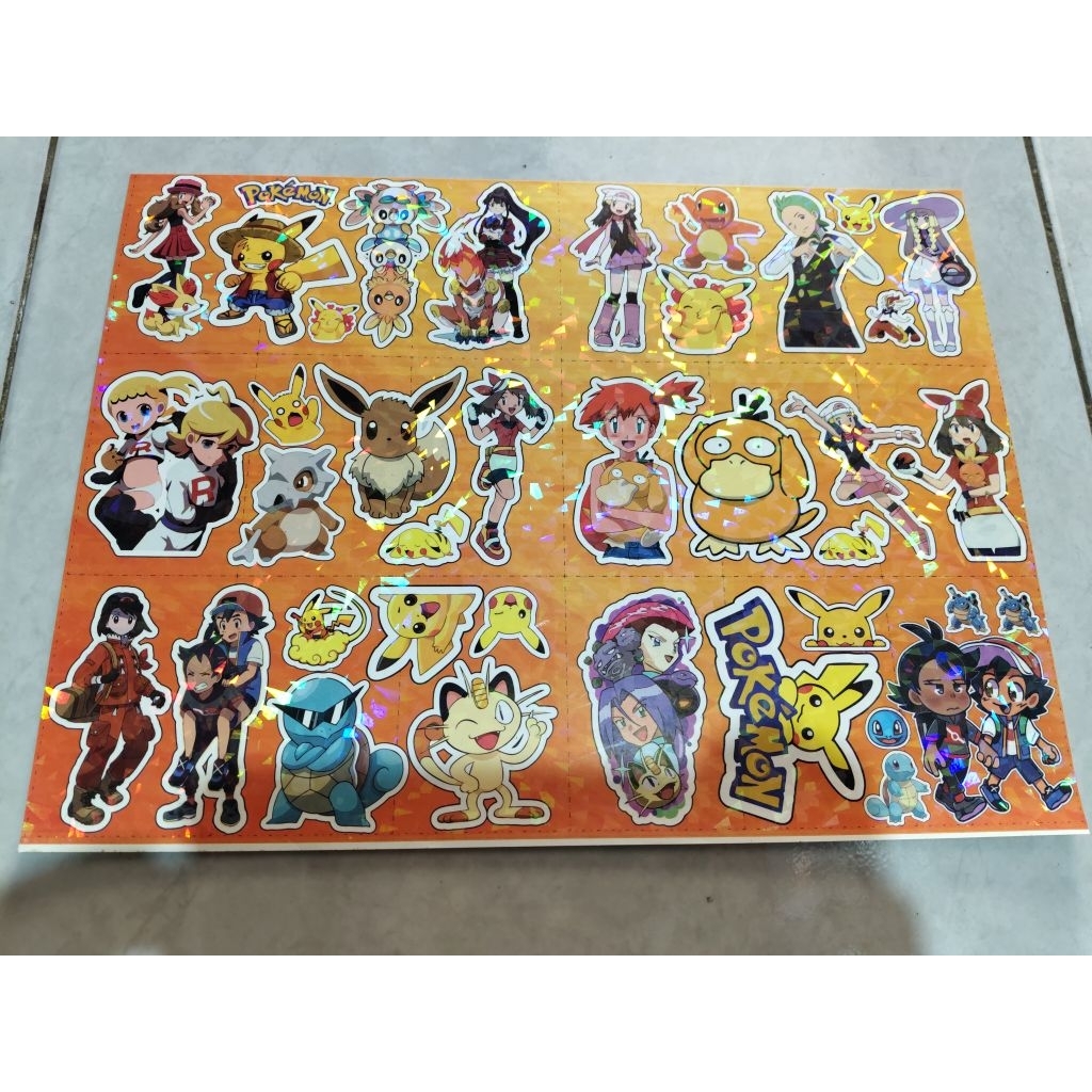 

1lembar / 33 × 25 cm / stiker pokemon / sticker hologram