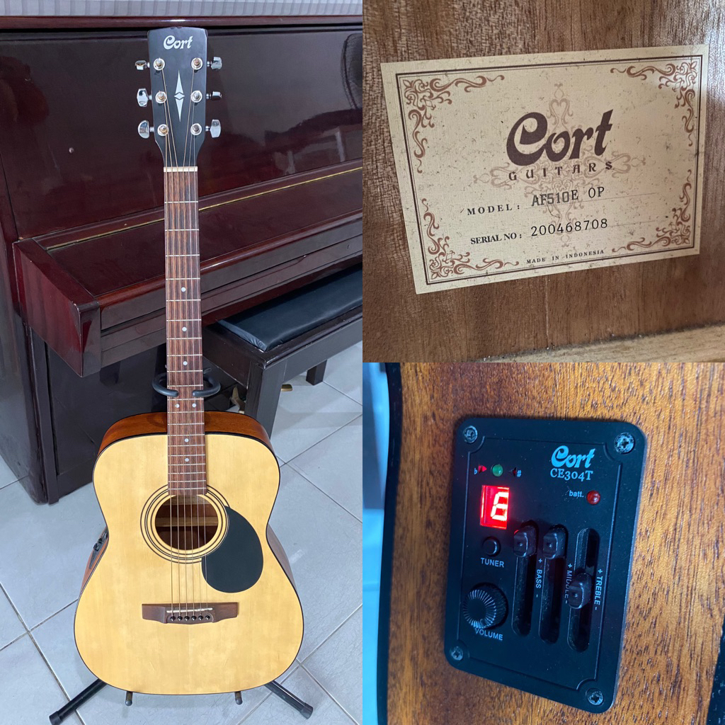 GITAR SECOND ORIGINAL CORT AF510E OP AKUSTIK ELEKTRIK