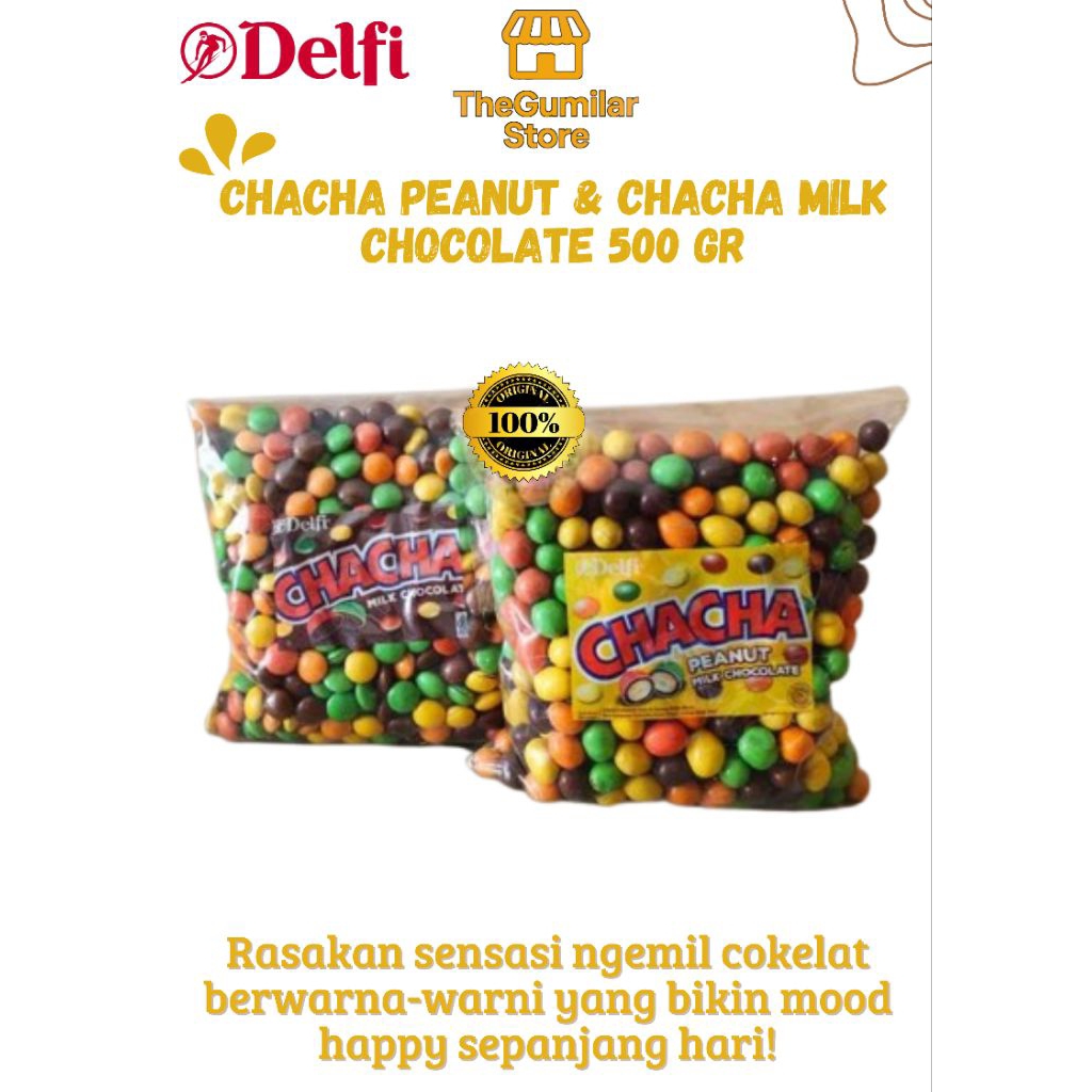 

Chacha Cokelat Delfi 500gr – Milk Chocolate & Peanut Warna-warni