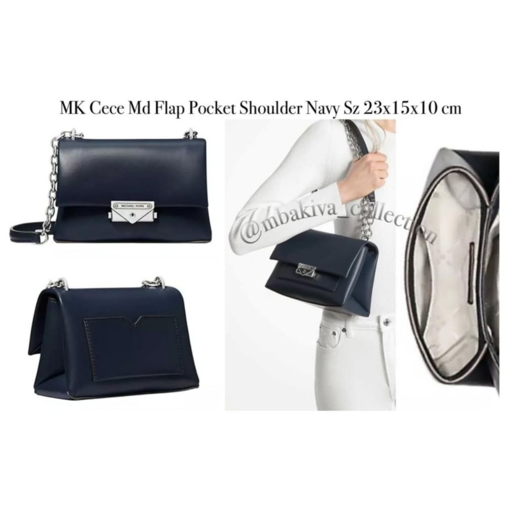 MK Cece Md Flap Pocket Shoulder Navy