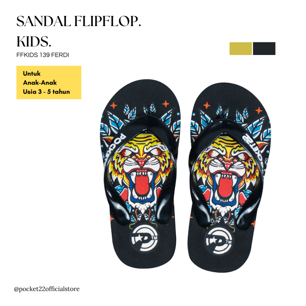 POCKET22 SANDAL MOTIF ANAK-ANAK FFKIDS 139 FERDI UNTUK USIA 3 - 5 TAHUN TERBARU