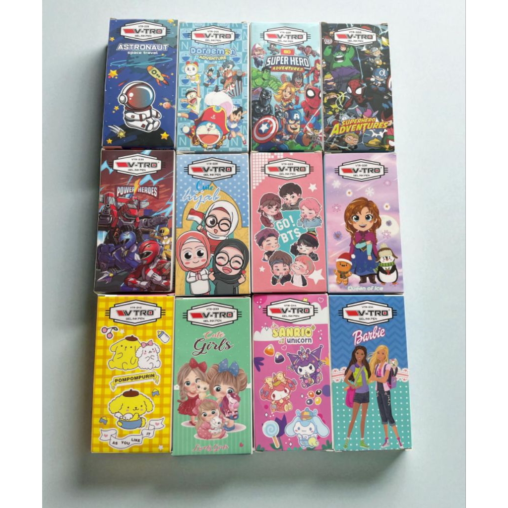 

1 pack PULPEN KARAKTER V-TRO pulpen lucu pena motif (12pcs)