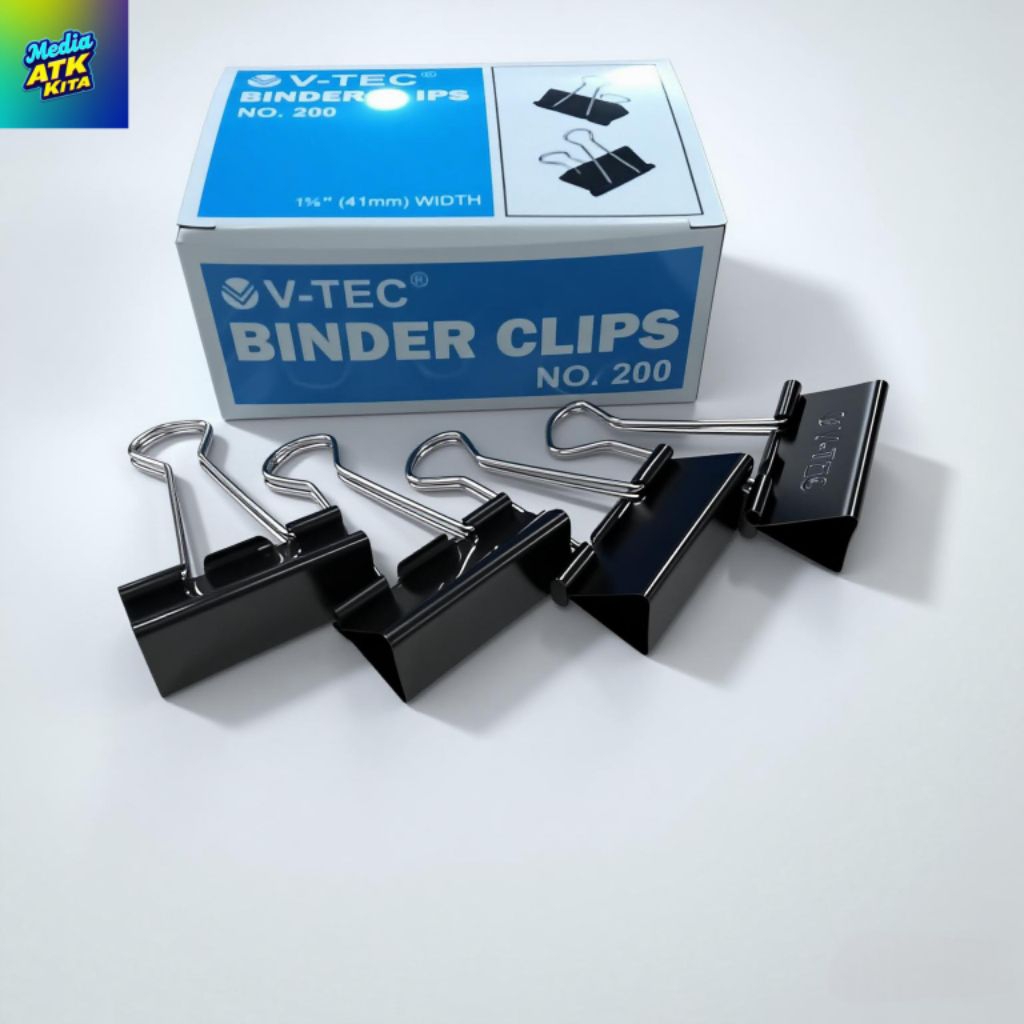 

Binder Clips Vtec No.200 dan No.107 / 1 Pack (12Pcs)