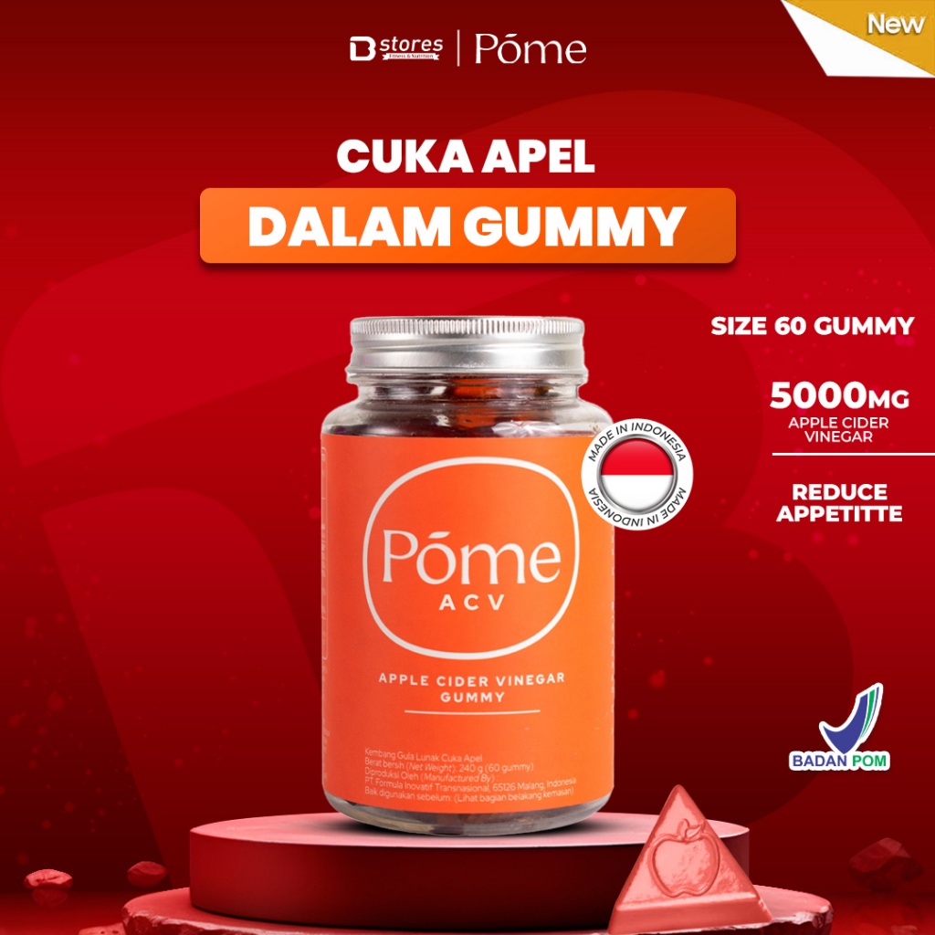 POME Acv Gummy Cuka Apel -Apple Cider Vinegar 60 Gummy Bstores