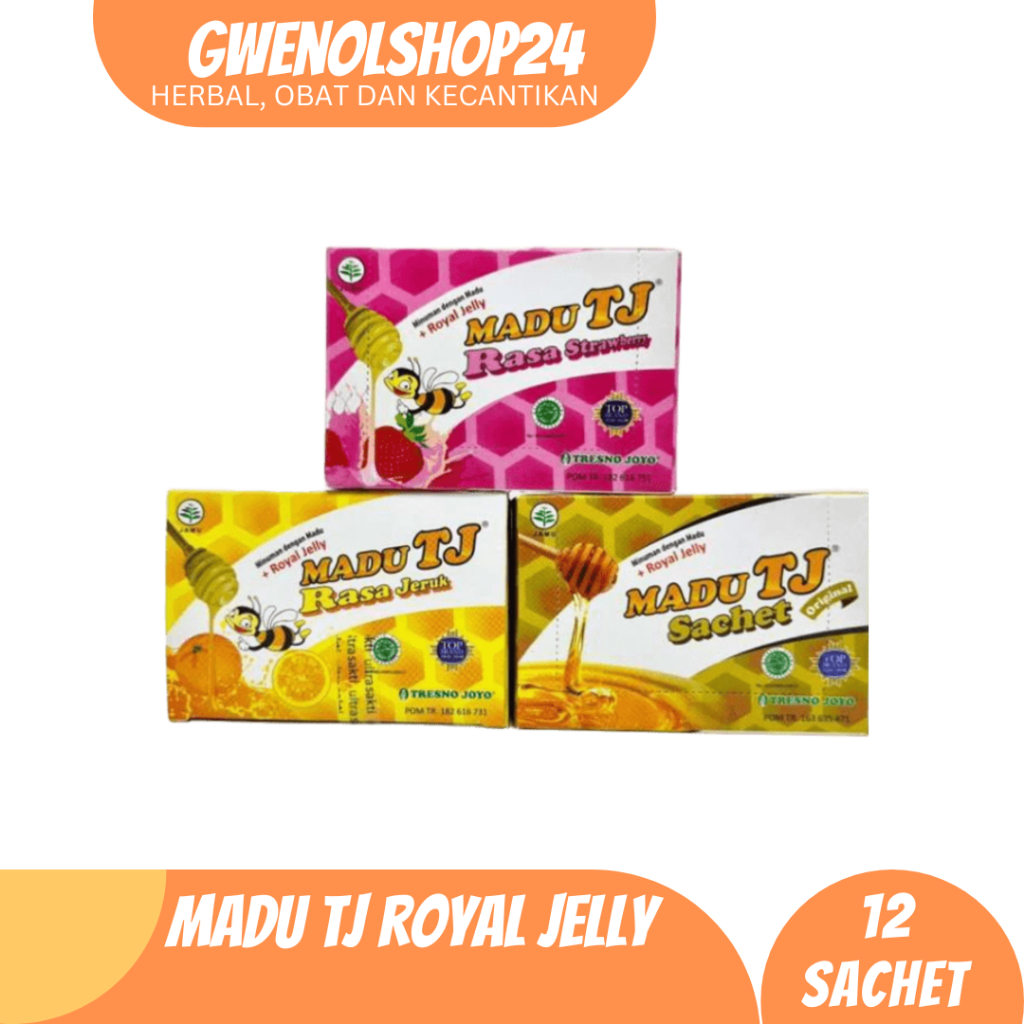 

Madu Tj + Royal Jelly Kemasan Sachet 1 Box (12Pcs) Rasa Original/Jeruk/Strawberry | Meningkatkan daya tahan tubuh dan mencegah panas dalam