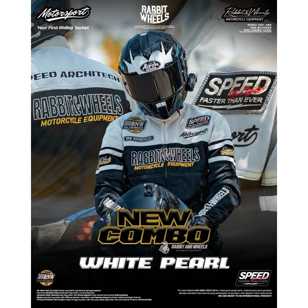 Rabbit And Wheels New Combo Motosport White Pearl