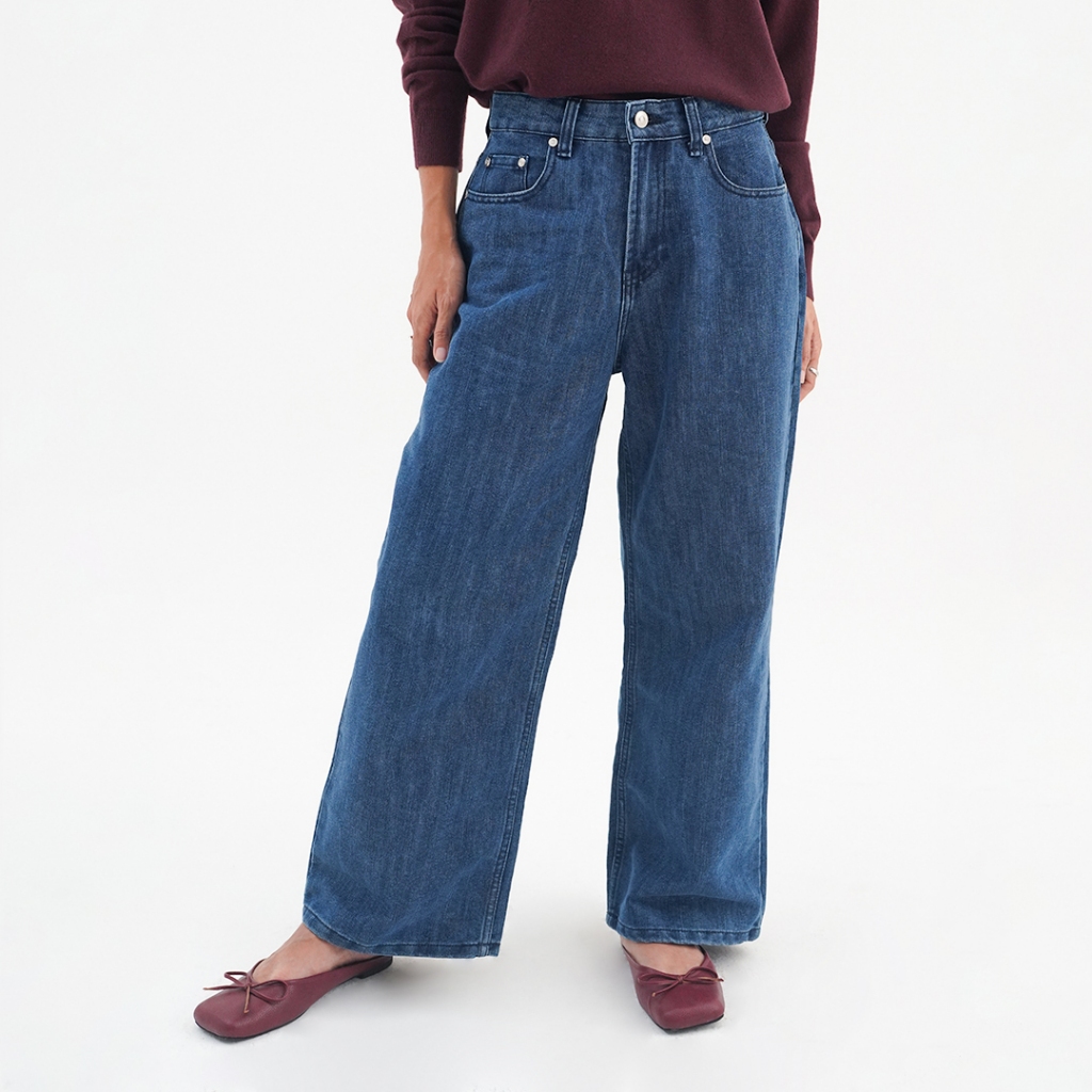 Queensland Faded Echoes Denim Cullotes Celana Kulot L03000069Q Medium Blue