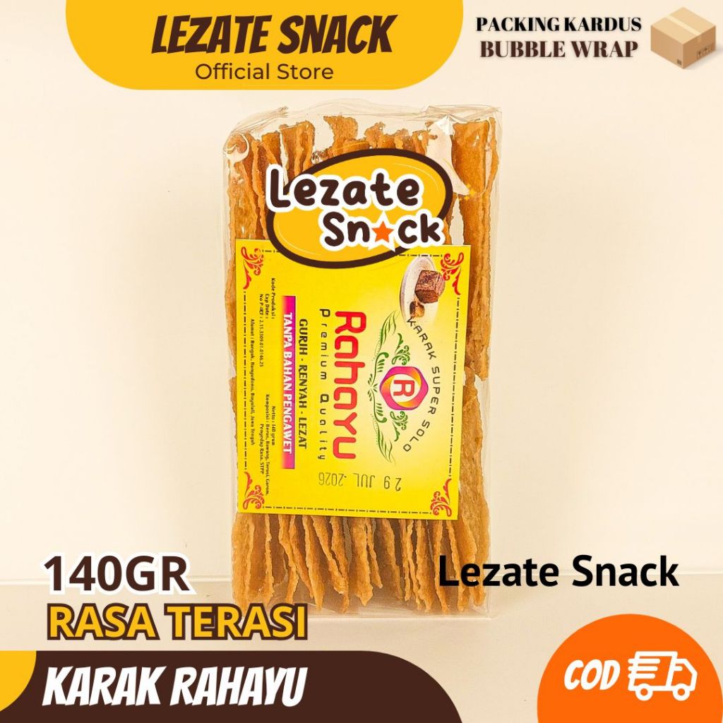 

Kerupuk Gendar Rasa Terasi 140GR Merk Rahayu Murah Enak Renyah / Krupuk Karak Gendar Puli Mentah Rasa Bawang Lezate Snack SEDAP SNACK