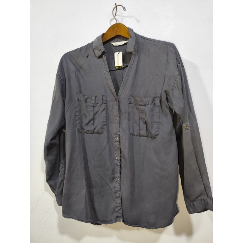 zara denim - atasan blouse kemeja wanita lengan panjang