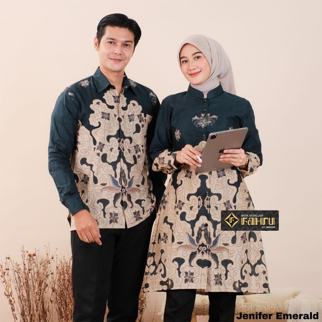 FAHRUBATIK - Motif JENIFER - Batik Model Tunik OP KT blus Kutubaru Kemeja dan Hem Batik - Batik Nyam