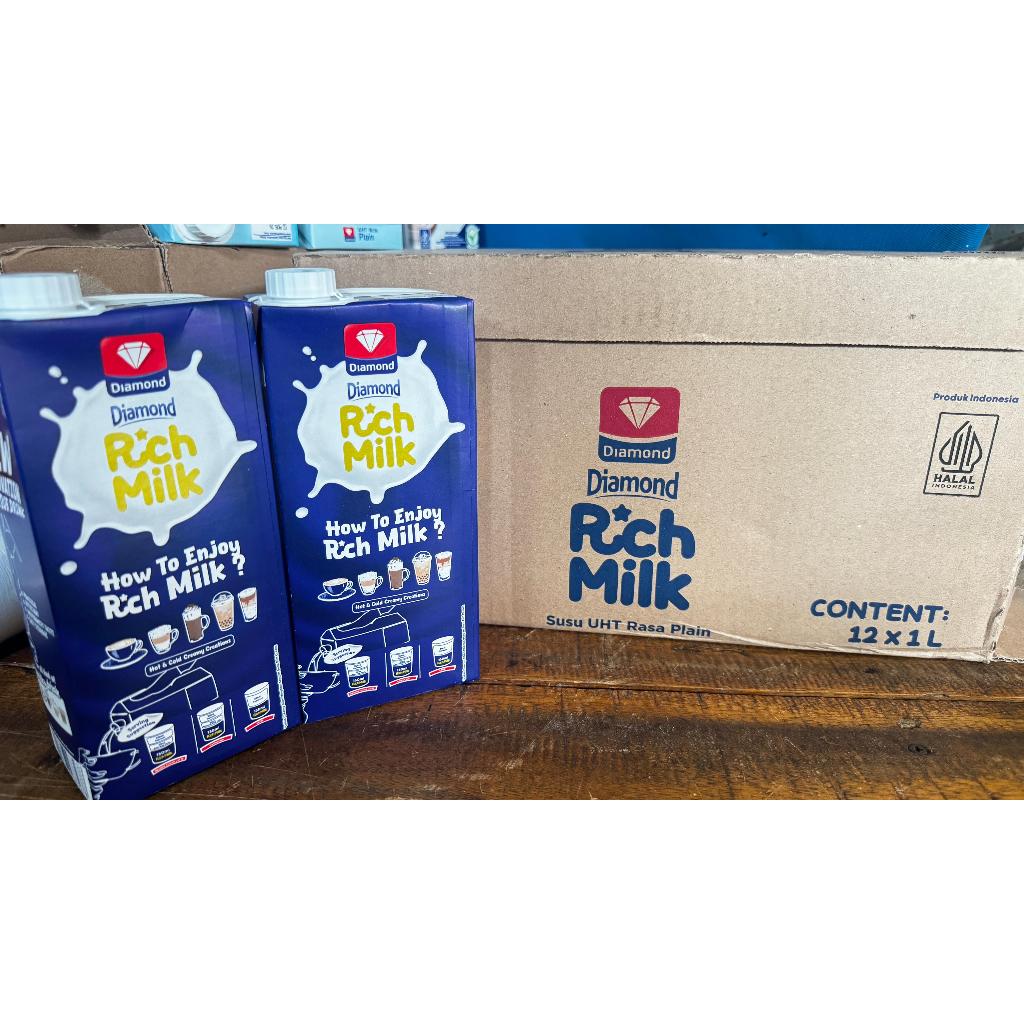 

Diamond Rich Milk UHT 1 L – Karton Isi 12 pcs – Susu Krimi Premium untuk Kopi & Baking