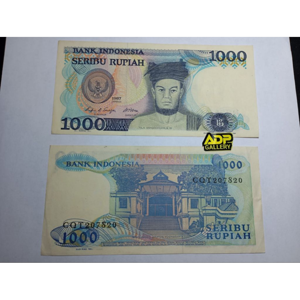 Uang kertas kuno Asli indonesia nominal 1000 Sisinga, kondisi pernah beredar