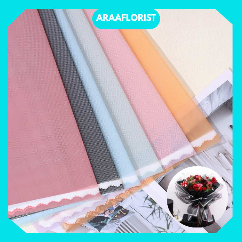 

Flower Wrapping Paper Cellophane Warna Motif Brokat Renda Kertas Buket KB092