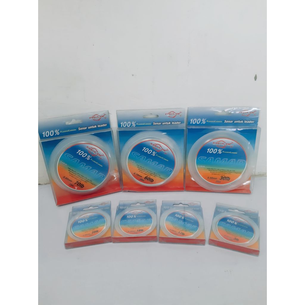 Senar leader samar Fluorocarbon 100% 3lb 12lb 18lb 20lb 30lb 40lb 60lb 70lb – Leader Line pancing ku