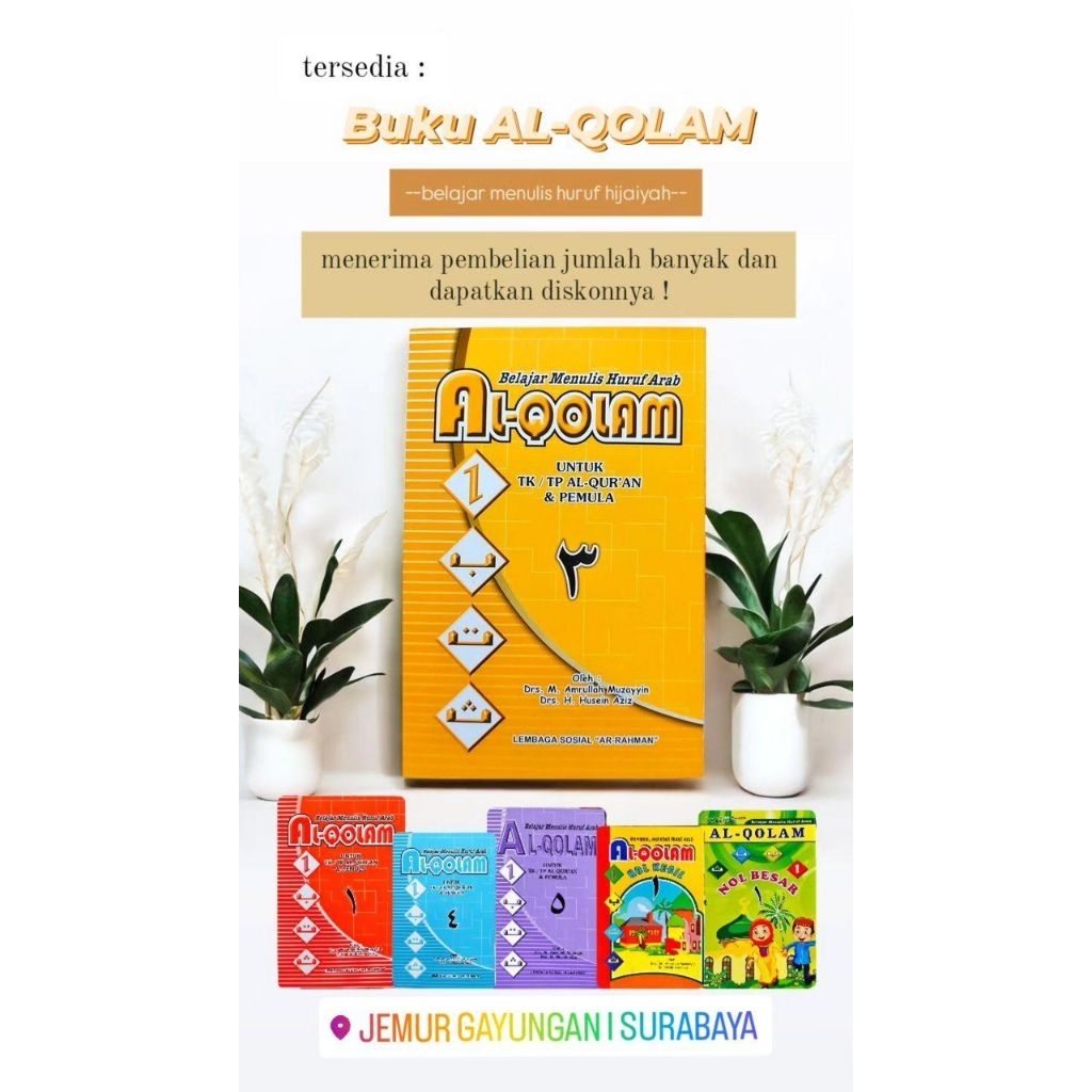 Buku belajar menulis huruf hijaiyah AL QOLAM