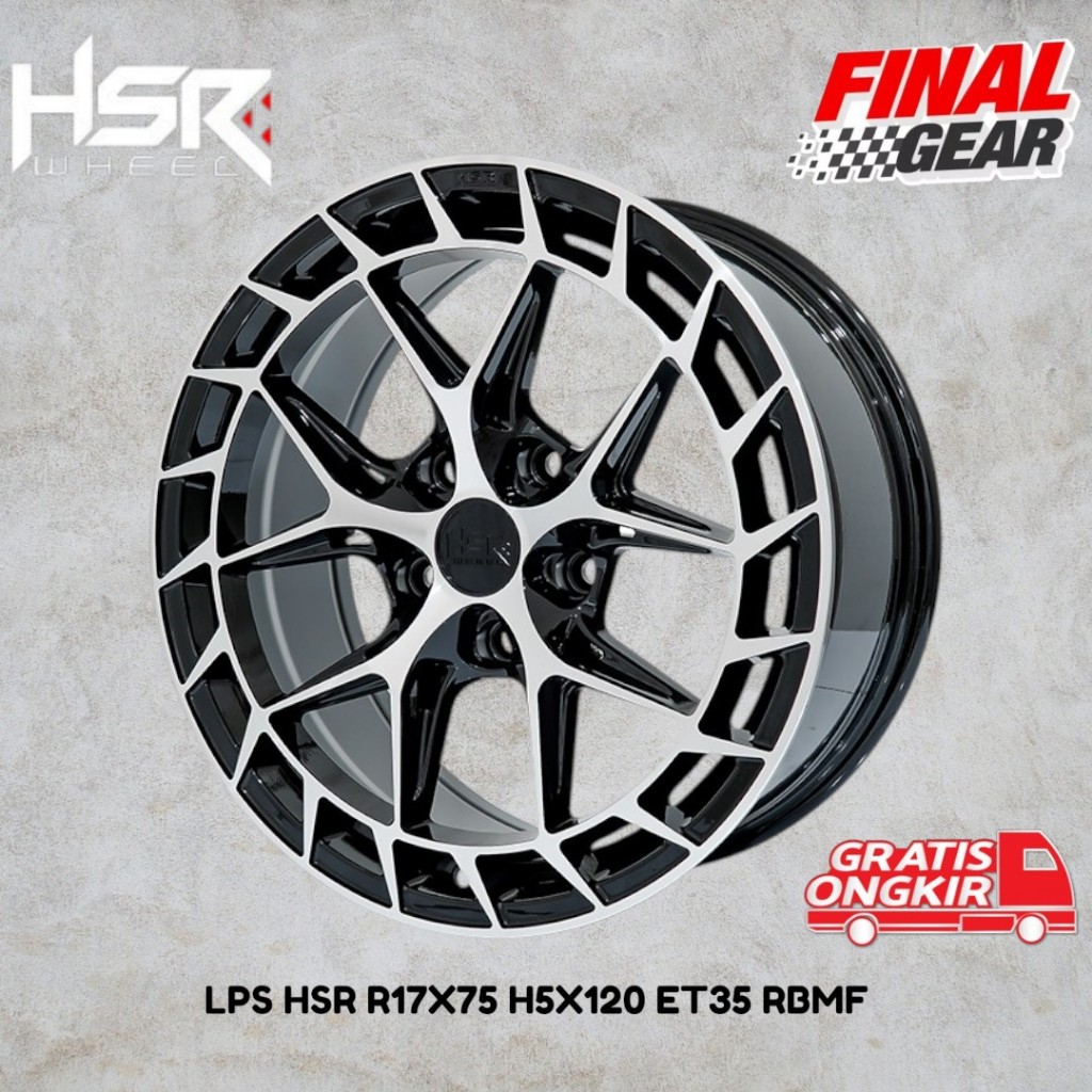 velg hsr r17 lebar 75 et 35 pcd 5x120 /velg racing mobil r17 lubang 5x120 /velg mobil import murah