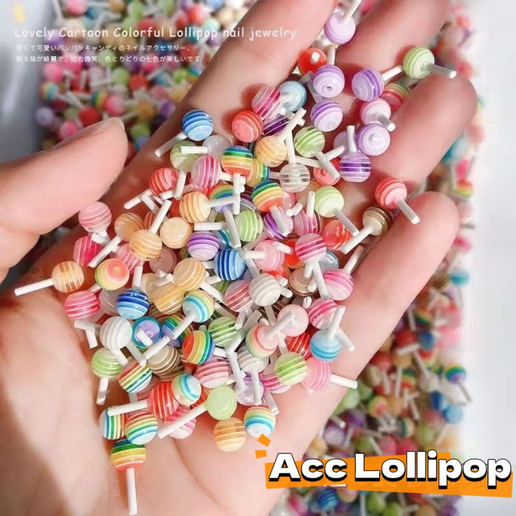 【HARGA GROSIR】Aksesories 3D DIY Candy Miniatur permen lolipop / Dekorasi Nail Art Lolipop mainan