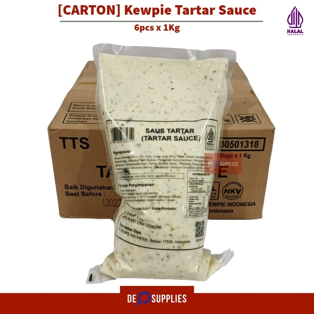 

[CARTON] Kewpie Tartar Sauce 1kg x 6pcs - Saus Tartar Mayo Halal