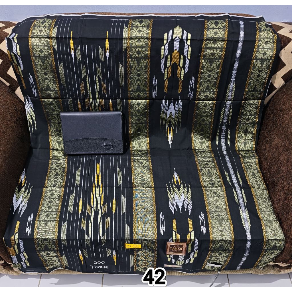 SARUNG TENUN TAMER DAN RAJA MULIA 420 200 JAHIT TENGAH MOTIF TERBARU