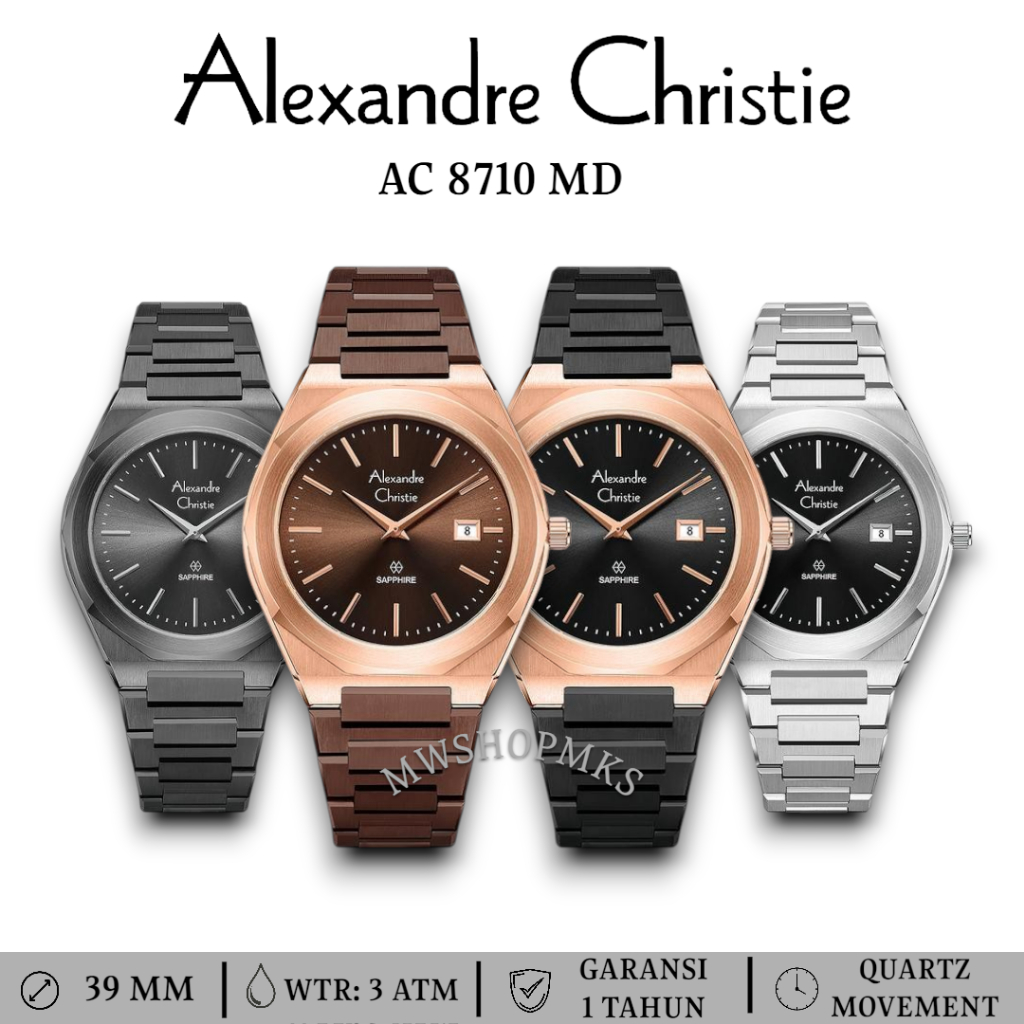 Jam Pria Alexandre Christie AC8710 AC 8710 Stainless Original Garansi Resmi Alexander Christie