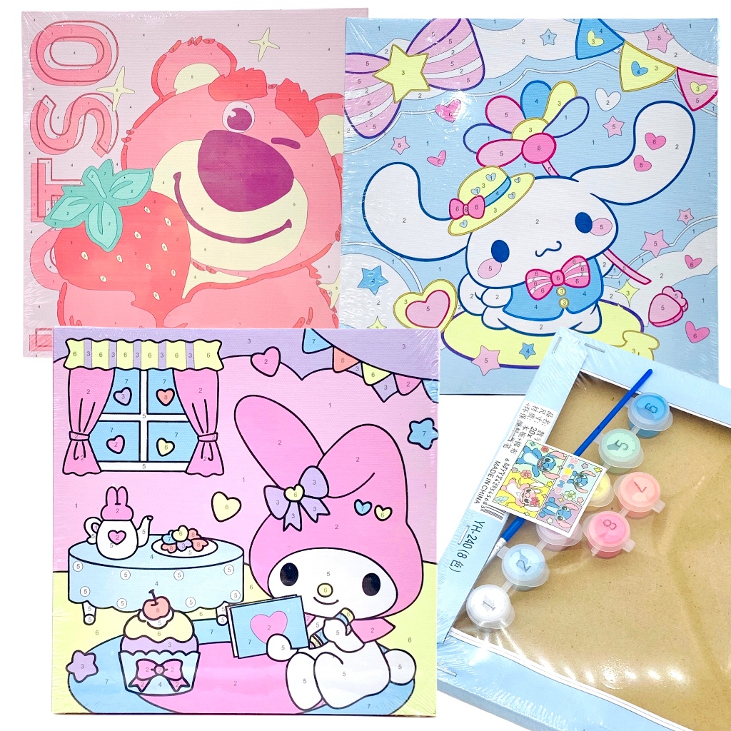 

CANVAS PAINT BY NUMBER 20x20cm KARAKTER / PAINTING KIT DIY SANRIO SHINCHAN DORAEMON