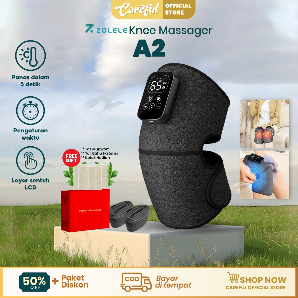 Zolele A2 Alat pijat lutut/Pemanas Listrik Lutut Pad Perangkat Terapi/Nyeri Lutut Multifungsi Herbal